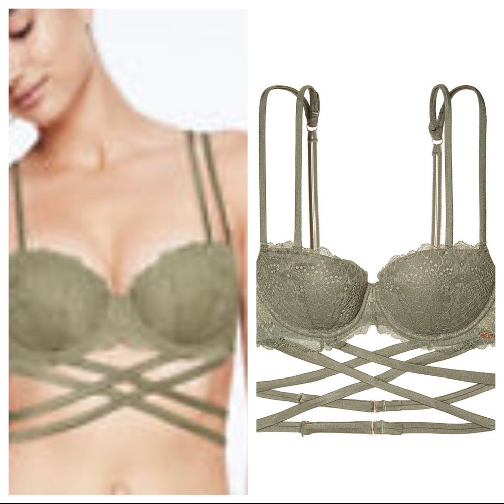 VS Pink the Date Lace Strappy Push-Up Bra